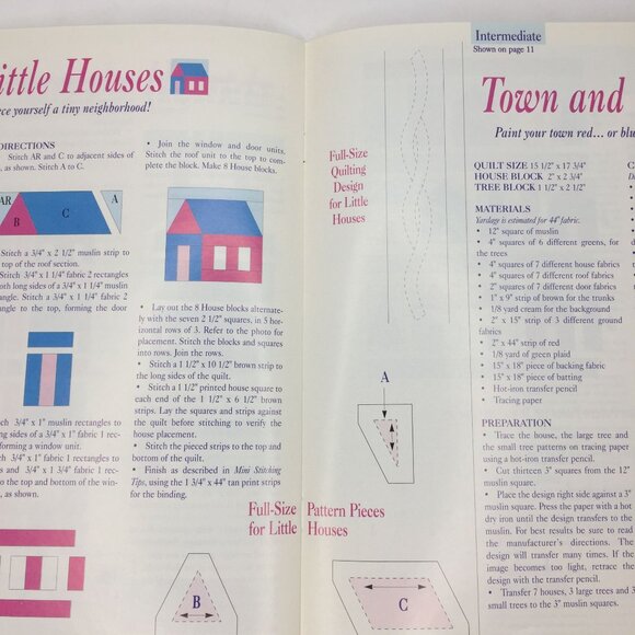 Vintage 1995 Chitra Publications Houses Mini Classics Quilt Pattern Design Book - Picture 8 of 9